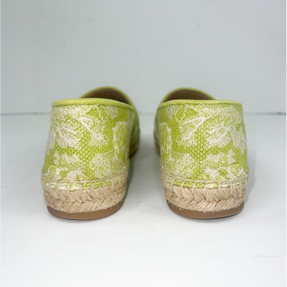 Authentic Christian DIOR Granville Lime Green Floral Flat Espadrilles Si… - Picture 9 of 17